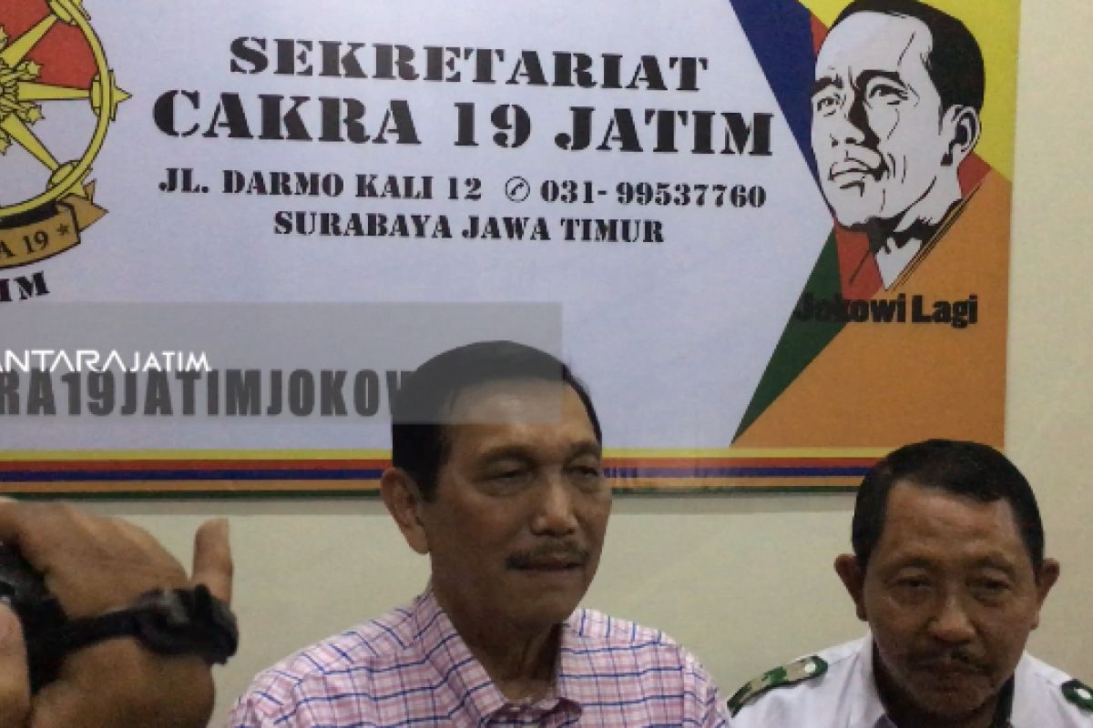 Luhut Hadiri  Deklarasi Dukungan Cakra 19 Jatim Untuk Jokowi-Ma'ruf