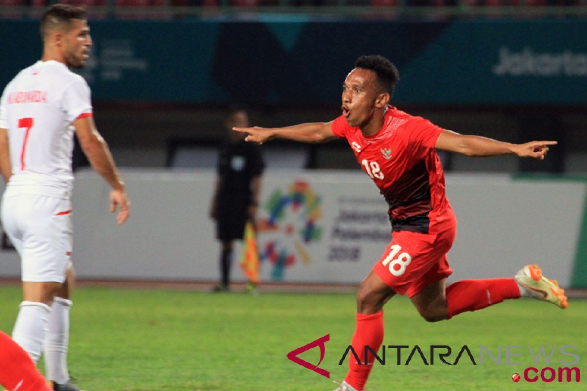 Indonesia-Palestina imbang 1-1 pada babak pertama