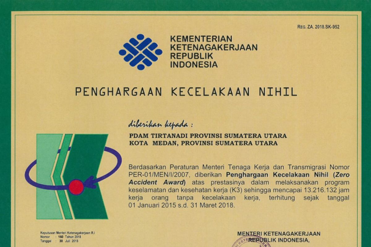 Tirtanadi terima penghargaan 