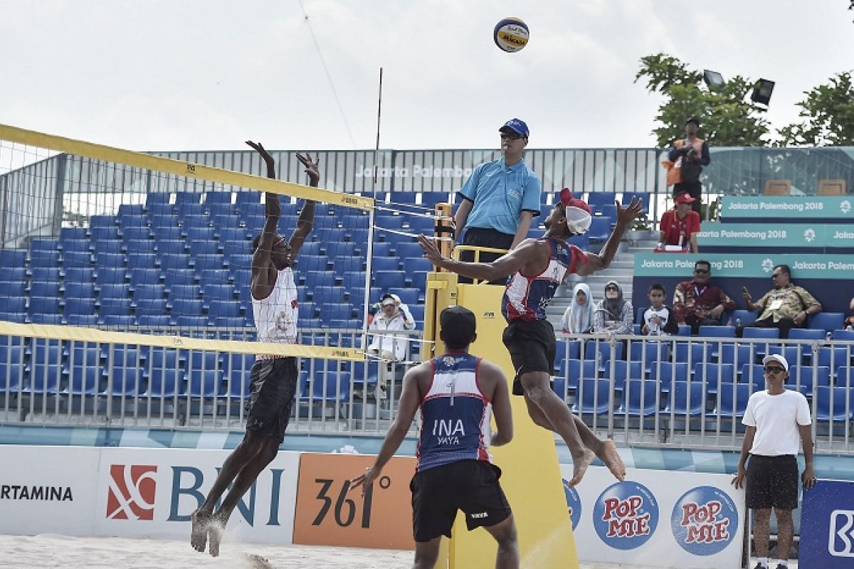 Asian Games - Tim voli pantai putra Indonesia taklukkan Oman