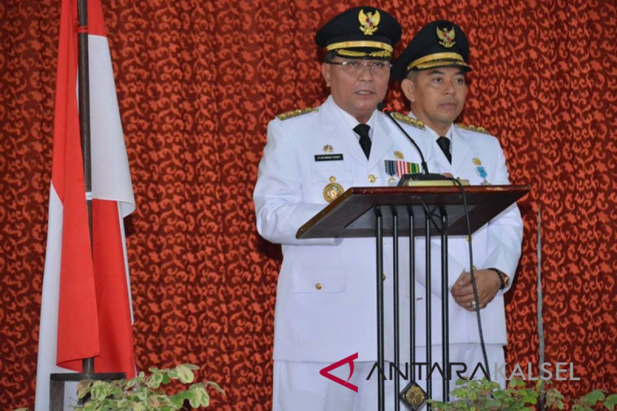 Video - H Achmad Fikry sampaikan pidato awal Bupati HSS