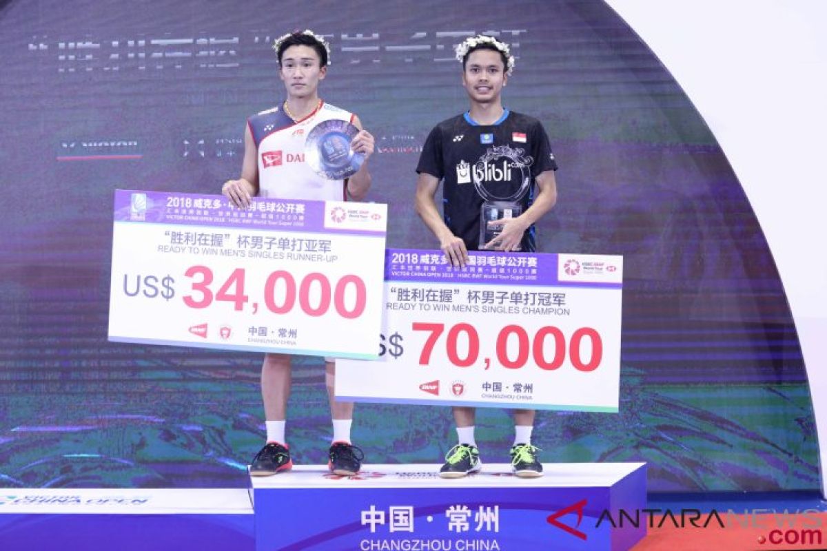 Anthony Ginting tuntaskan misi juarai China Terbuka