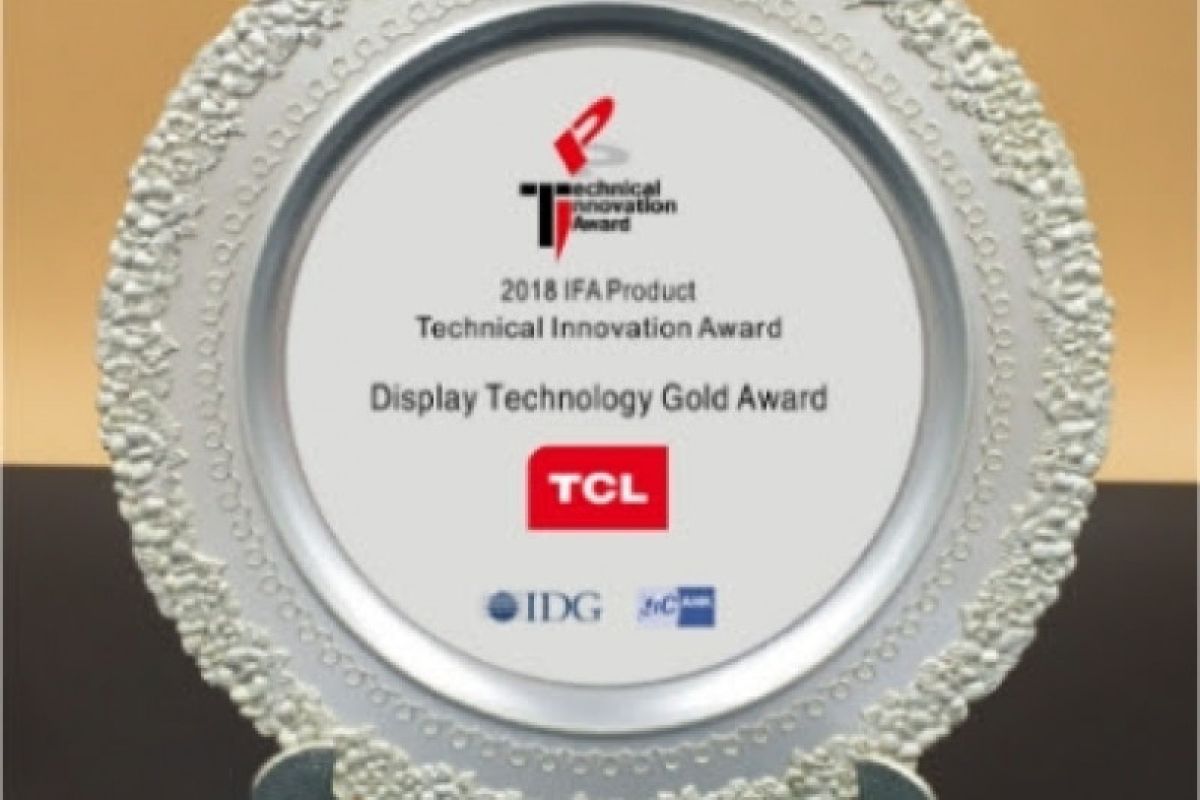 TCL wins prestigious Display Technology Gold Award at IFA 2018