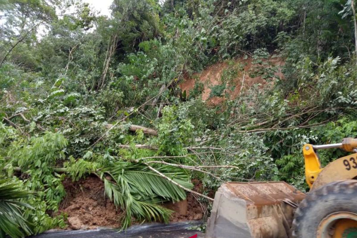 Longsor, akses jalan nasional pantai barat putus total