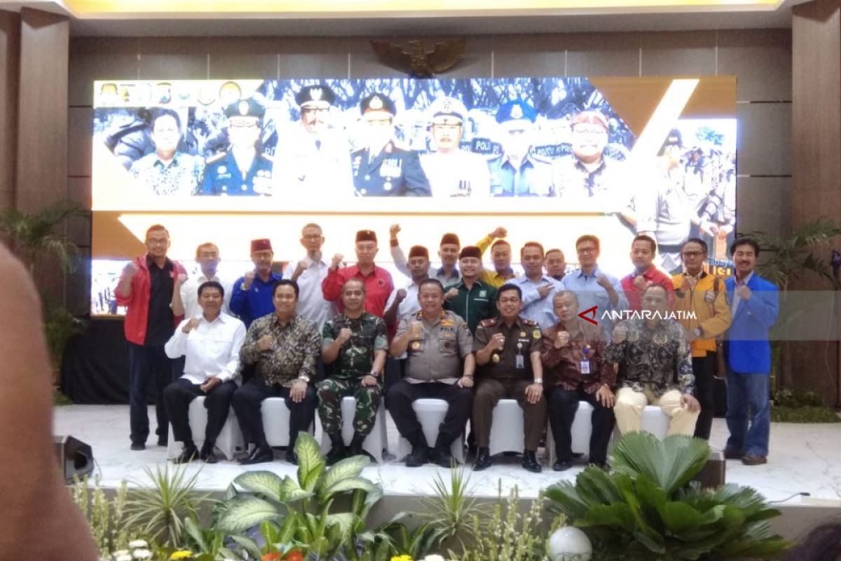 Forkopimda Jatim Deklarasikan Pemilu 2019 Aman dan Dmai