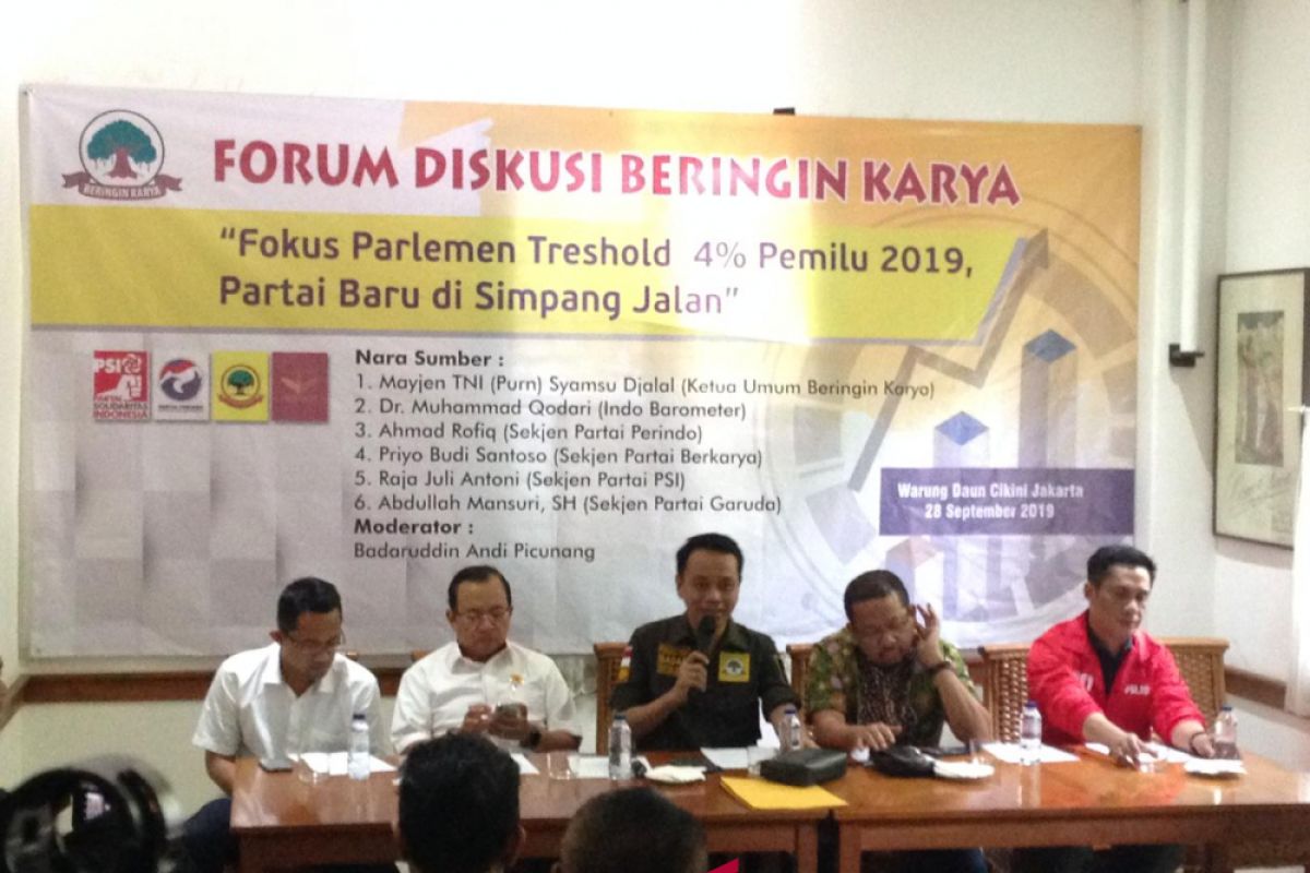 Empat parpol baru optimistis lolos ambang batas parlemen