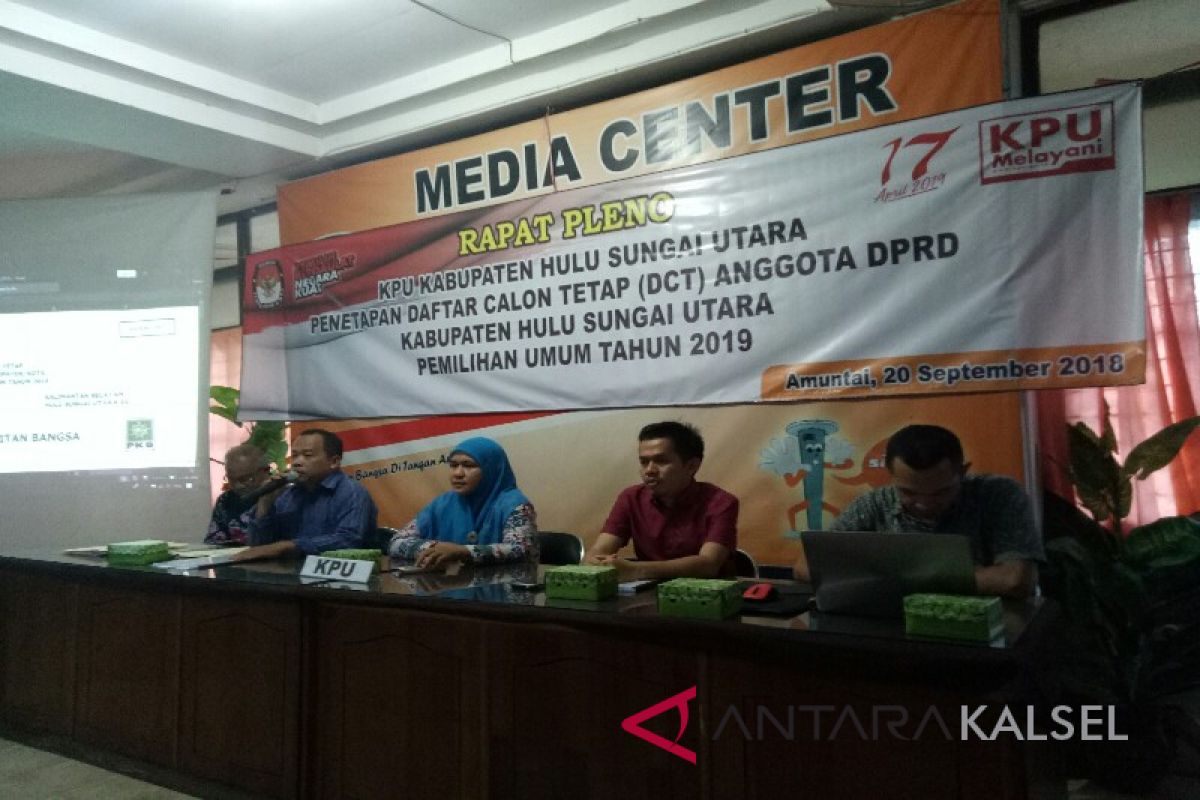 KPU HSU tetapkan DCT anggota DPRD Pileg 2019