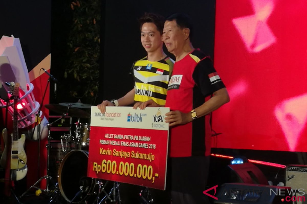 Kevin Sanjaya diguyur bonus Rp600 juta dari PB Djarum