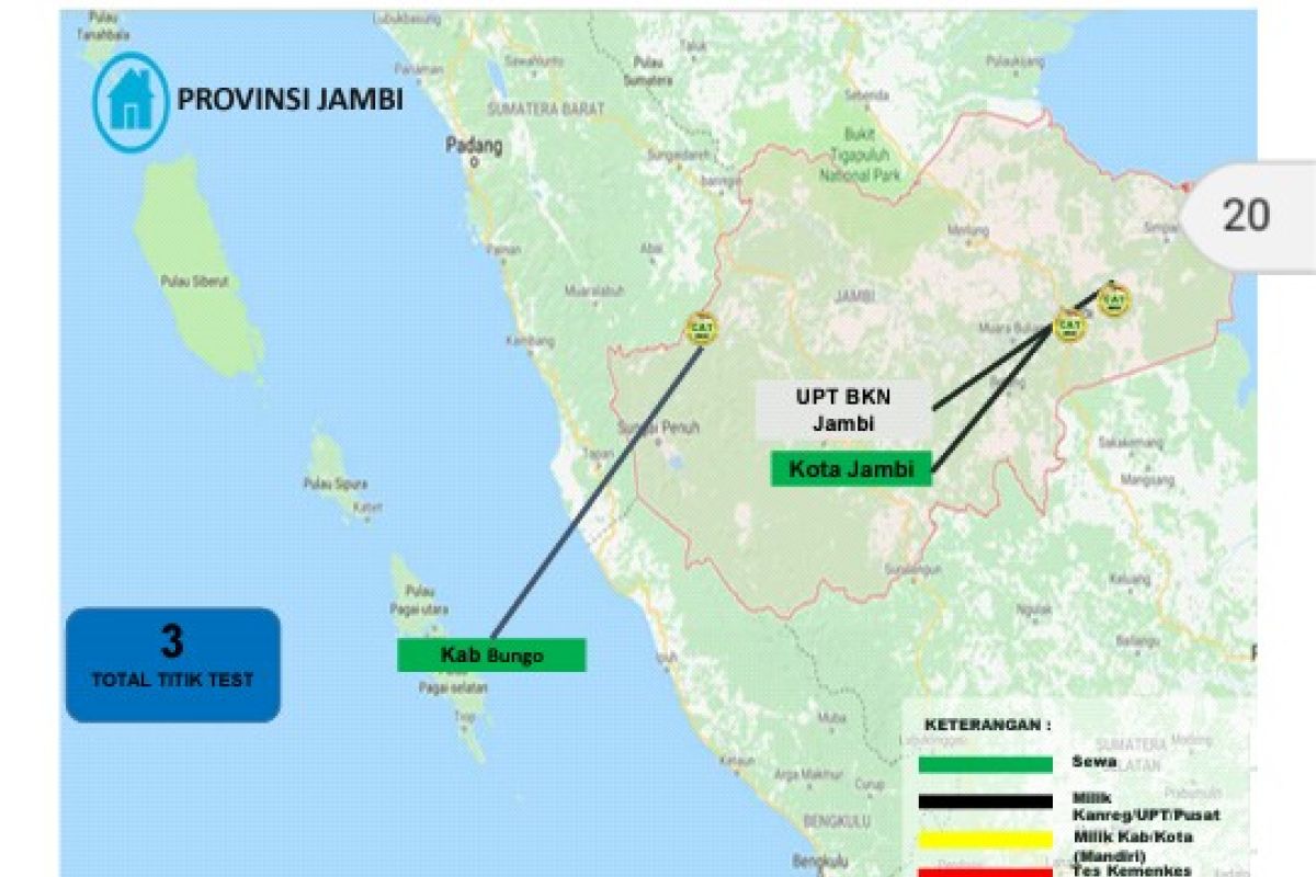 Tiga lokasi ujian CAT penerimaan CPNS 2018 di Provinsi Jambi