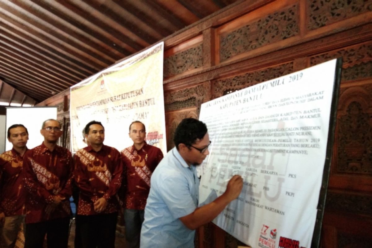 KPU Bantul deklarasikan kampanye damai Pemilu 2019