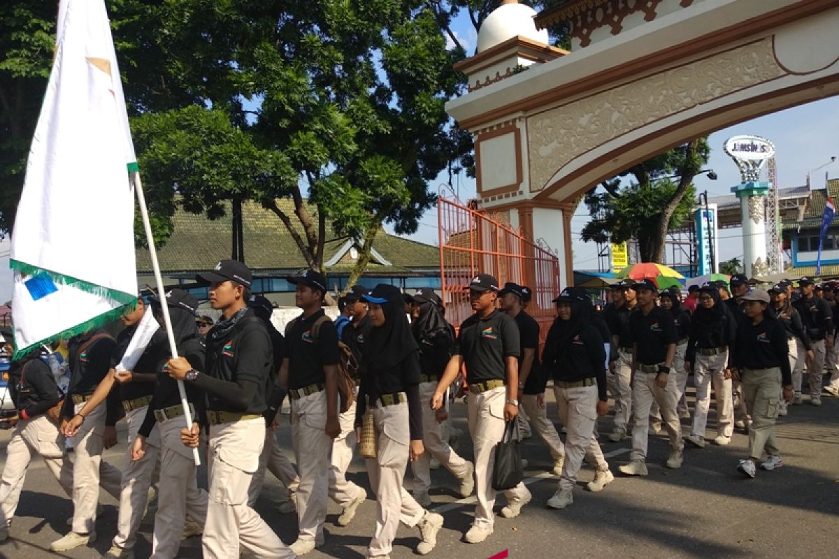 Peserta Kirab Pemuda Ikut Pawai Budaya Jambi