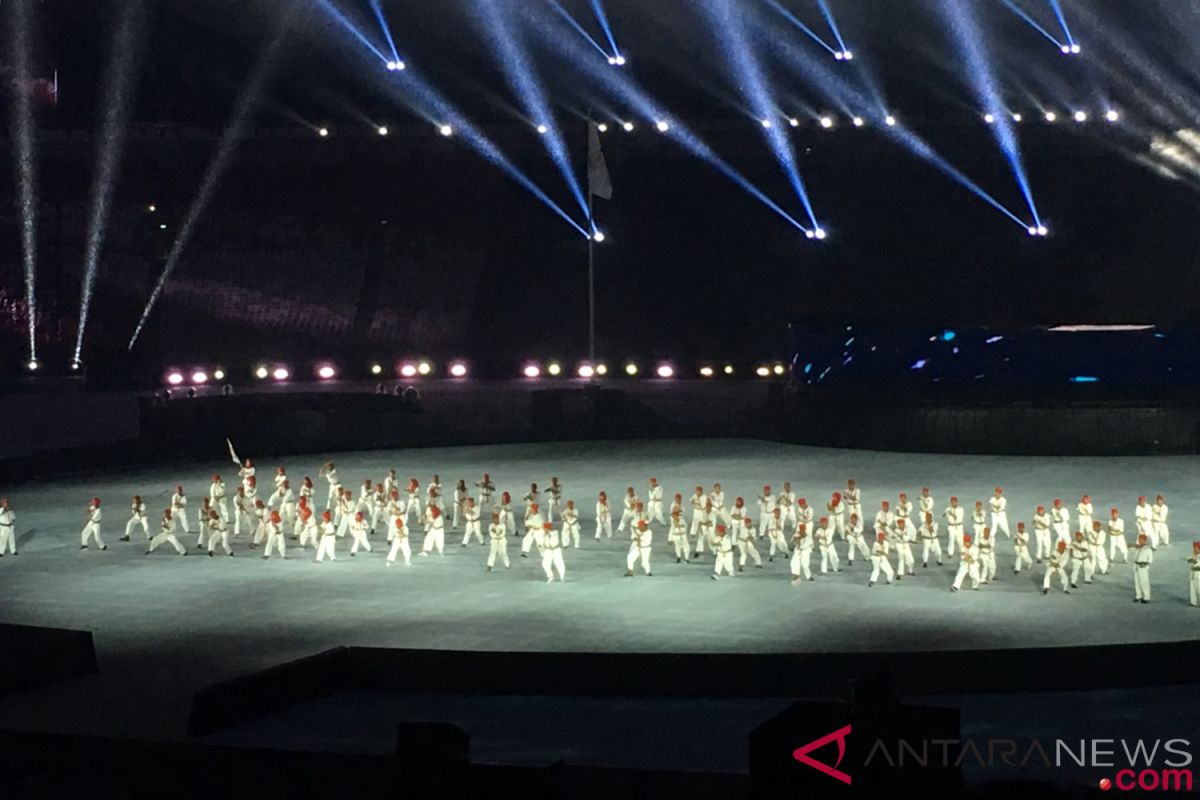 Asian Games - Pencak silat opens pre-show at Asian Games closing ceremony