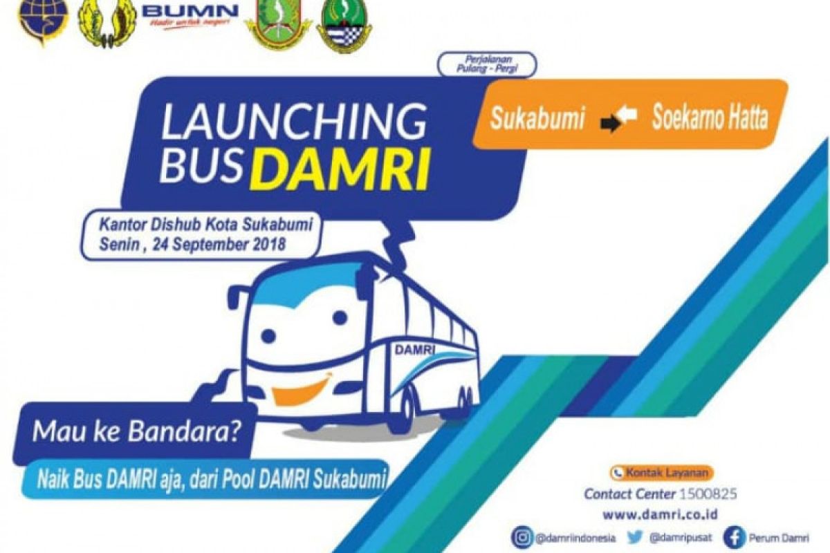 Dishub tetapkan tarif Damri Sukabumi-Bandara Rp100 ribu