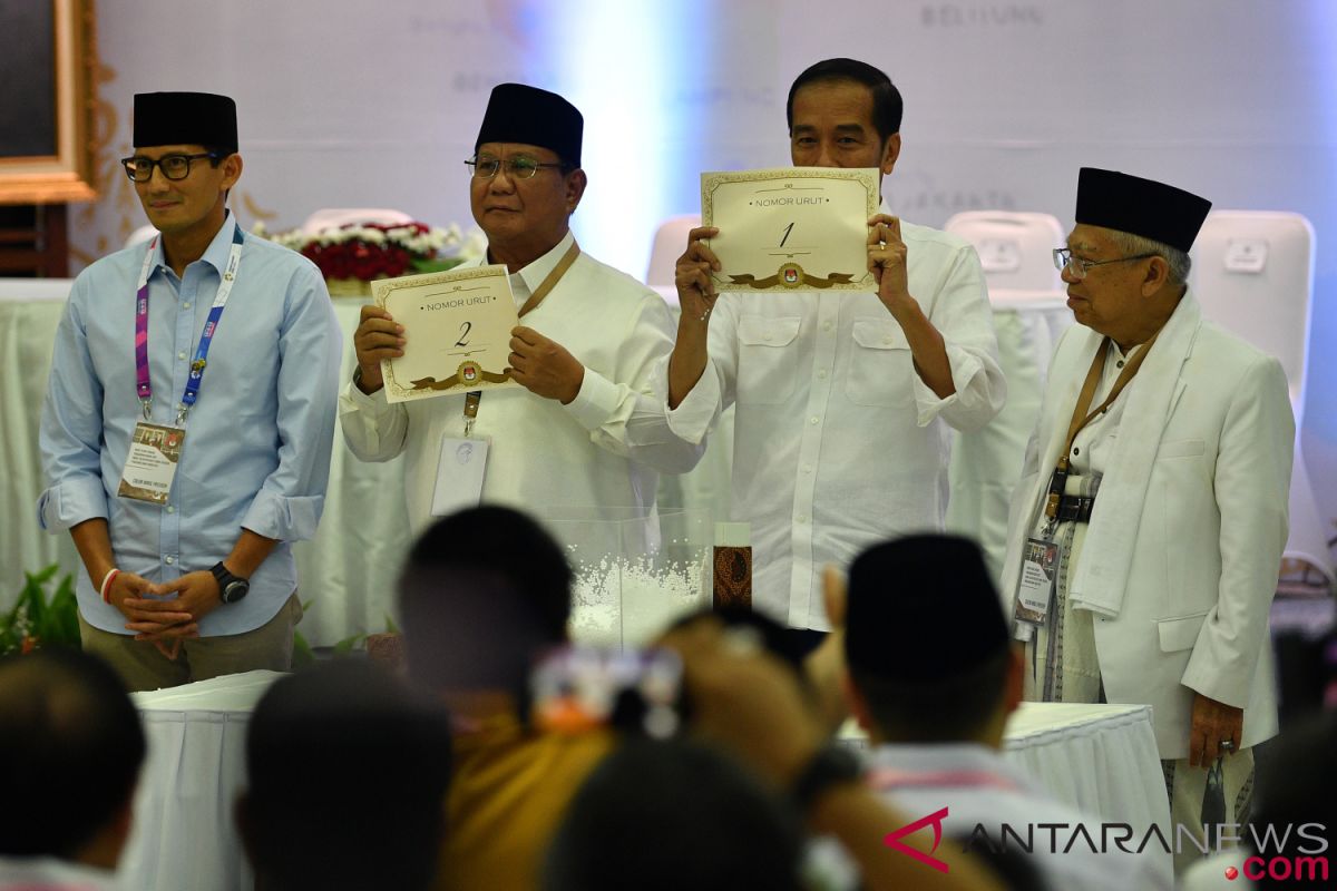 Nomor urut peserta pilpres, Jokowi-Ma'ruf 1 dan Prabowo-Sandiaga 2