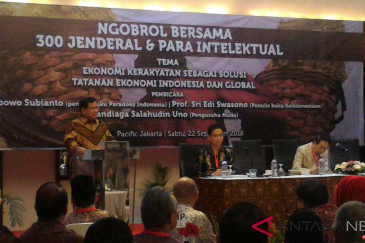 Prabowo ngobrol bersama 300 jenderal dan intelektual