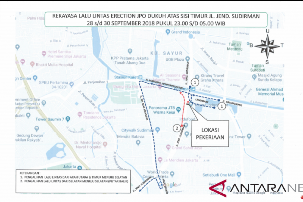 DKI rekayasa arus lalu-lintas selama penyesuaian JPO Sudirman