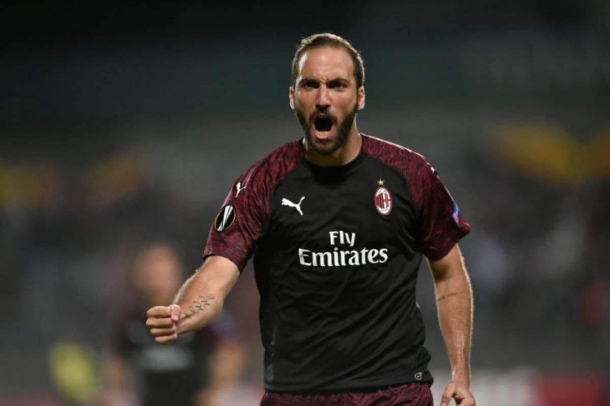 Gol semata wayang Higuain antar Milan kalahkan Dudelange