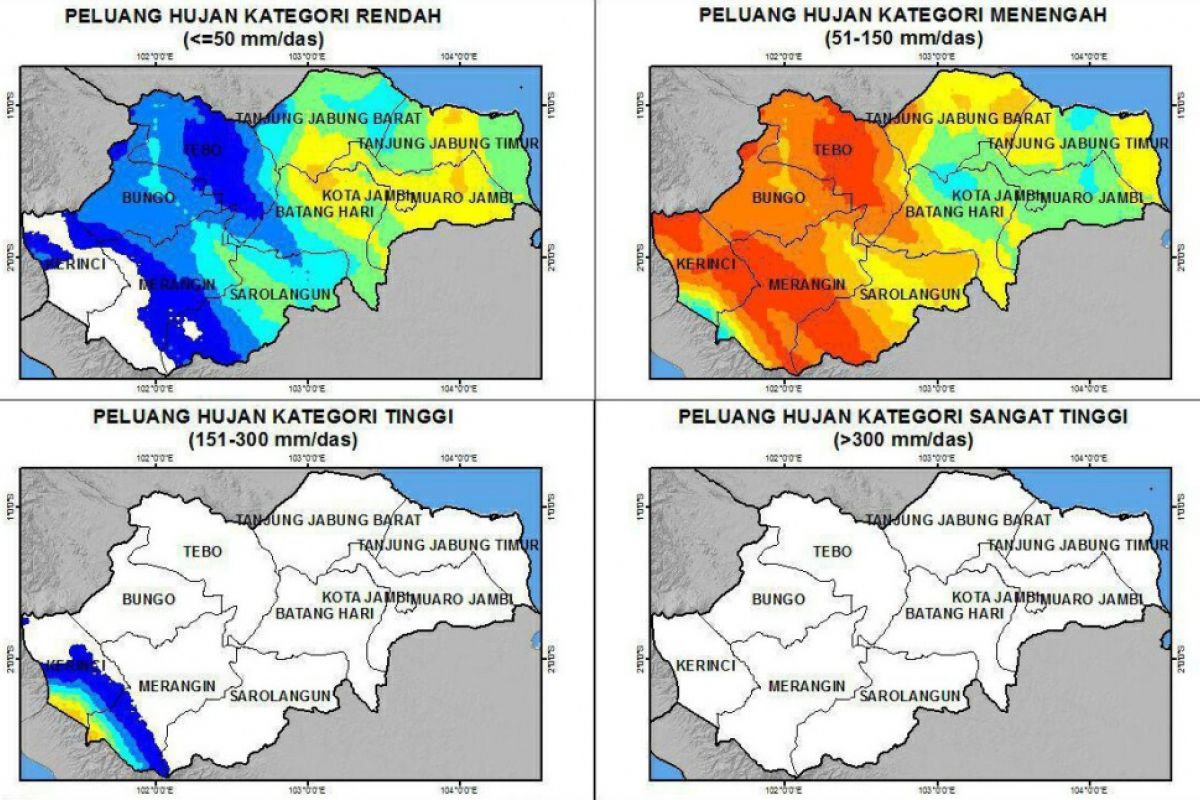 Peluang hujan Jambi pada dasarian III September