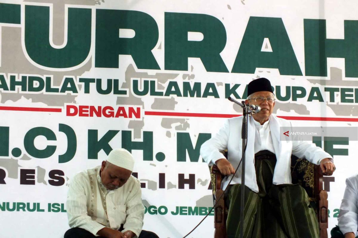Ma'ruf Amin Paparkan Arus Baru Ekonomi Indonesia di Pesantren Nuris Jember