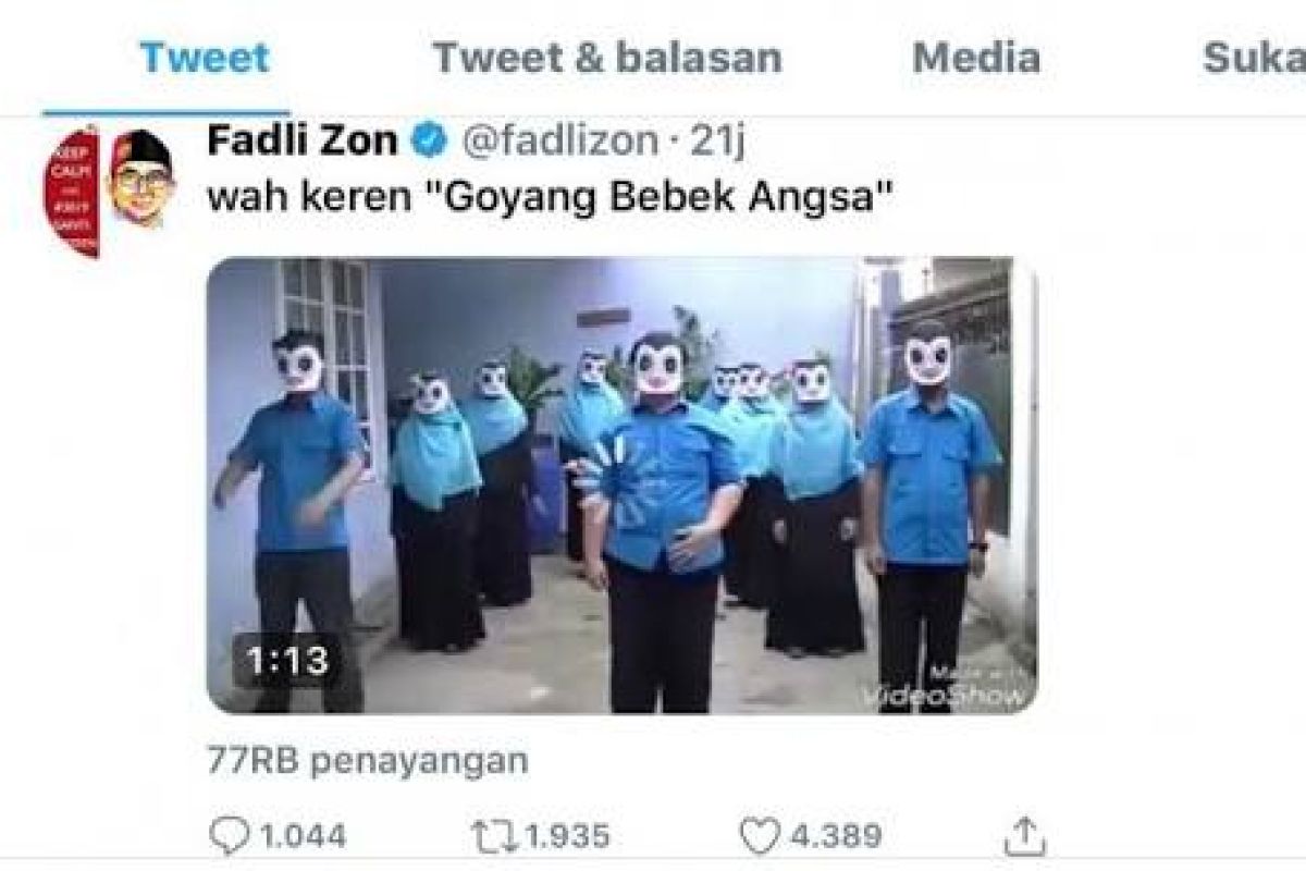 Lagu potong bebek angsa dibuat Fadli Zon dilaporkan ke Bareskrim