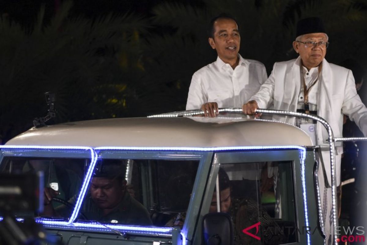 Pasangan Jokowi-Maruf nomor urut 1,  Prabowo-Sandiaga 2