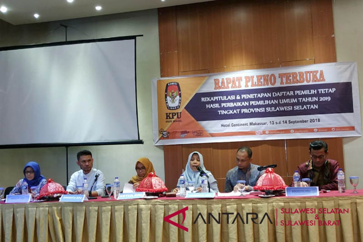 KPU Sulsel tetapkan DPT Pilpres 5,9 juta