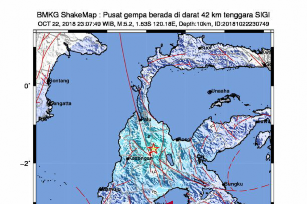 Gempa 5,2 SR guncang Sulteng