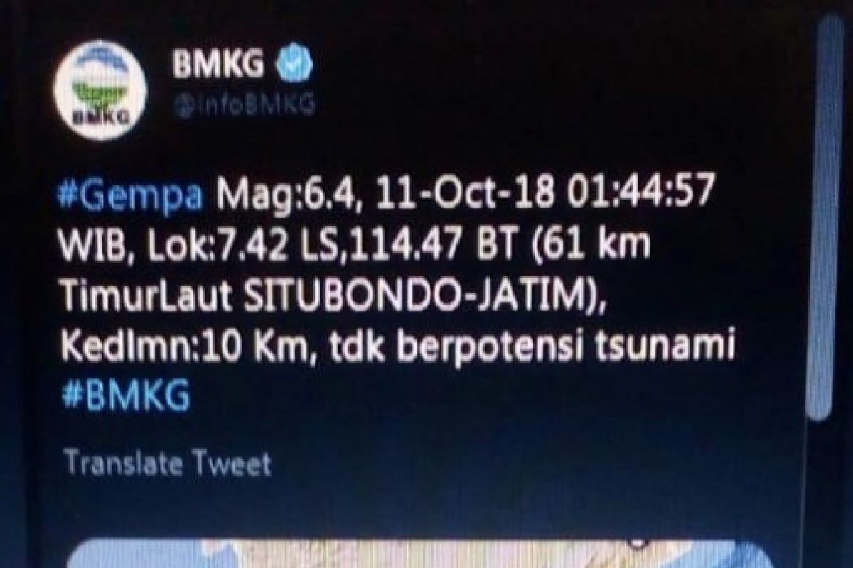 Warga Surabaya Rasakan Gempa