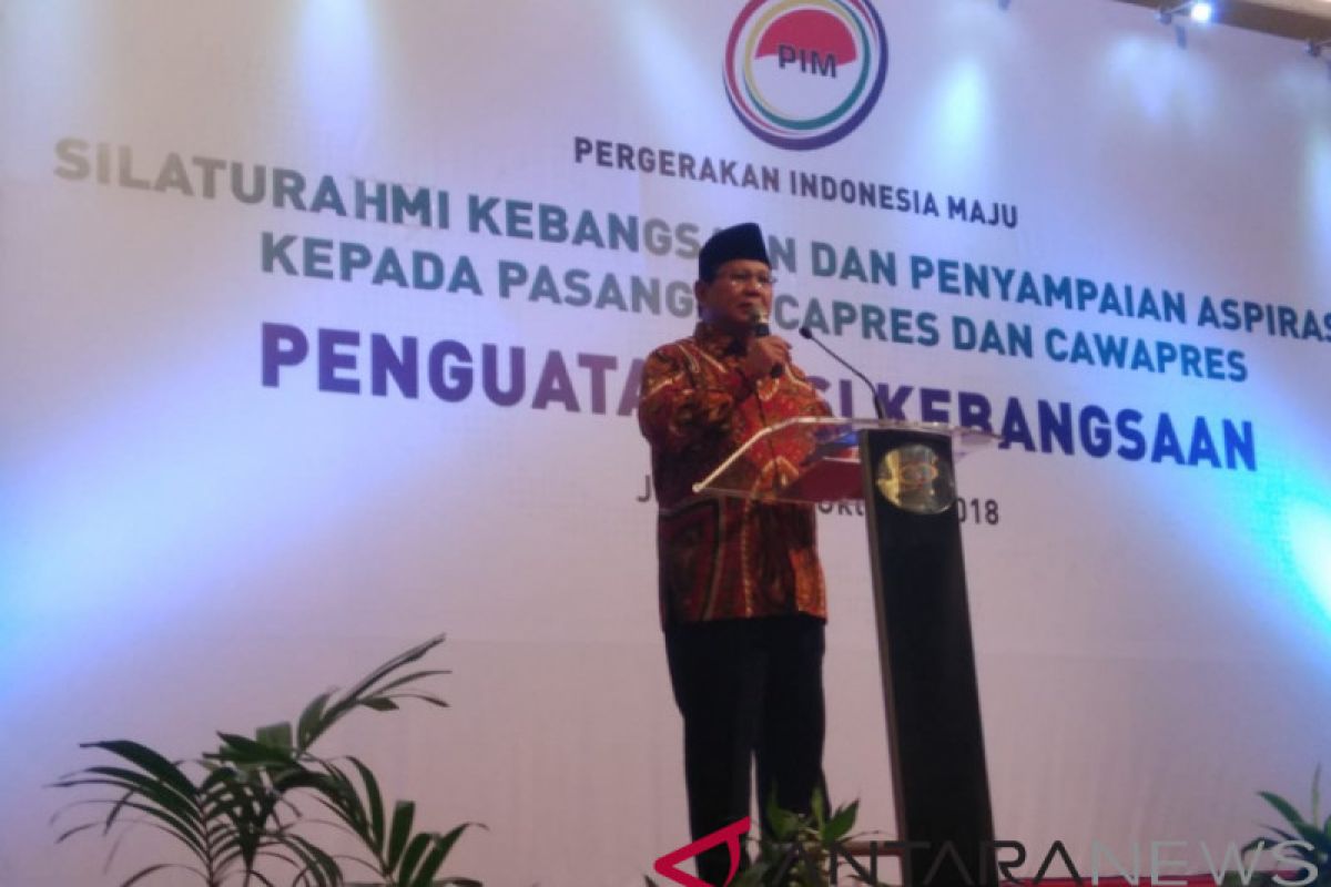 Prabowo hadiri Silaturahmi Kebangsaan Pergerakan Indonesia Maju