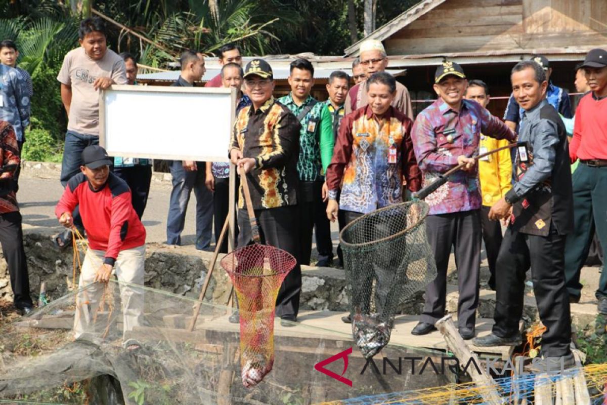 Bupati HSS hadiri panen ikan patin Pokdakan Kalian Bersinar