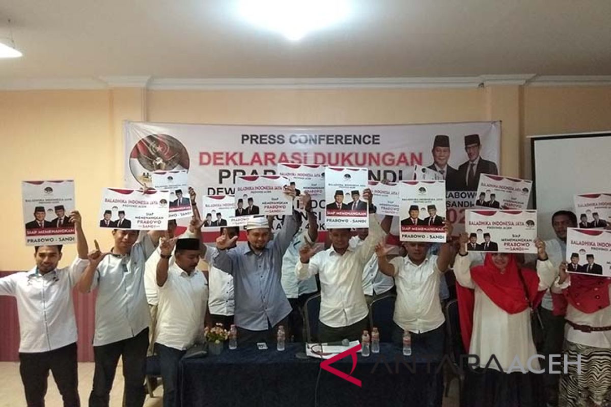 Baladhika Aceh bergerilya memenangkan Prabowo-Sandi