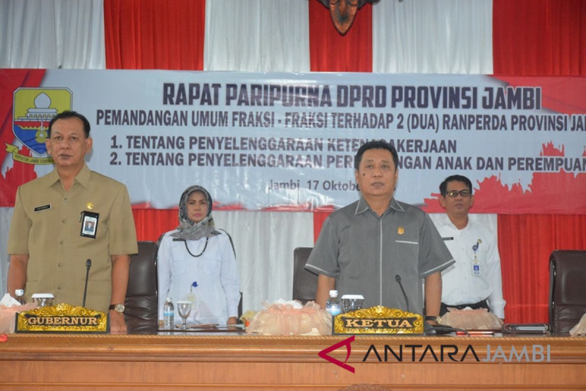 Sembilan Fraksi DPRD tanggapi dua Ranperda Pemprov