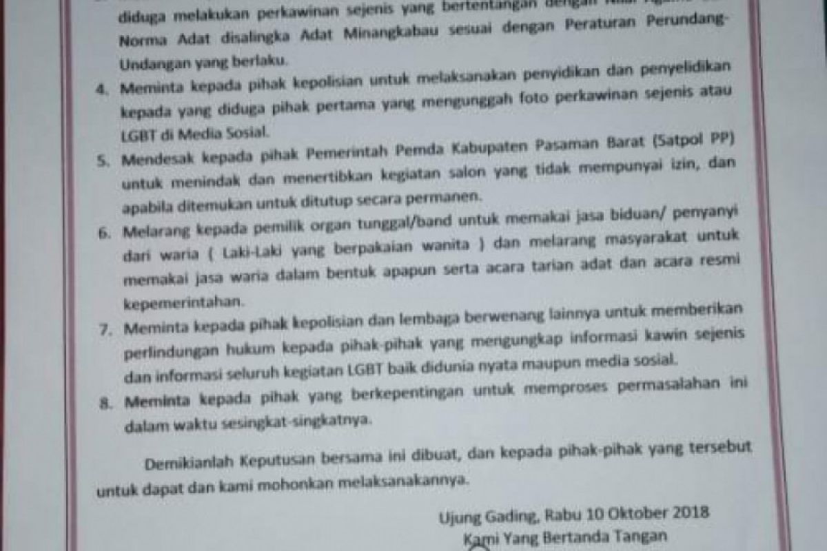 Ini penjelasan KUA Lembah Melintang terkait Isu perkawinan sejenis di Pasaman Barat