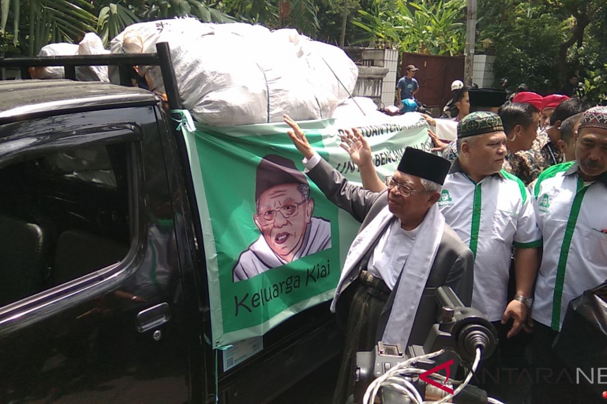 Ma'ruf Amin terima bantuan relawan untuk korban gempa dan tsunami