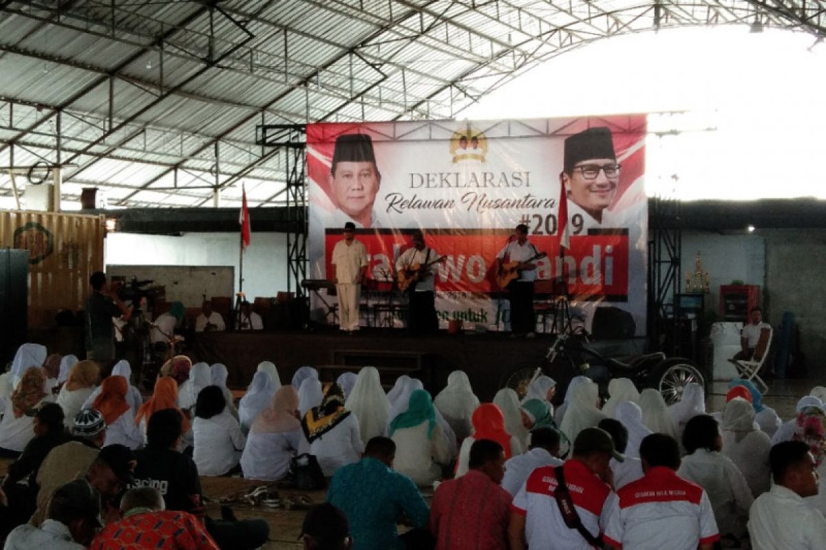 Relawan Nusantara Yogyakarta Deklarasi dukung Prabowo-Sandi
