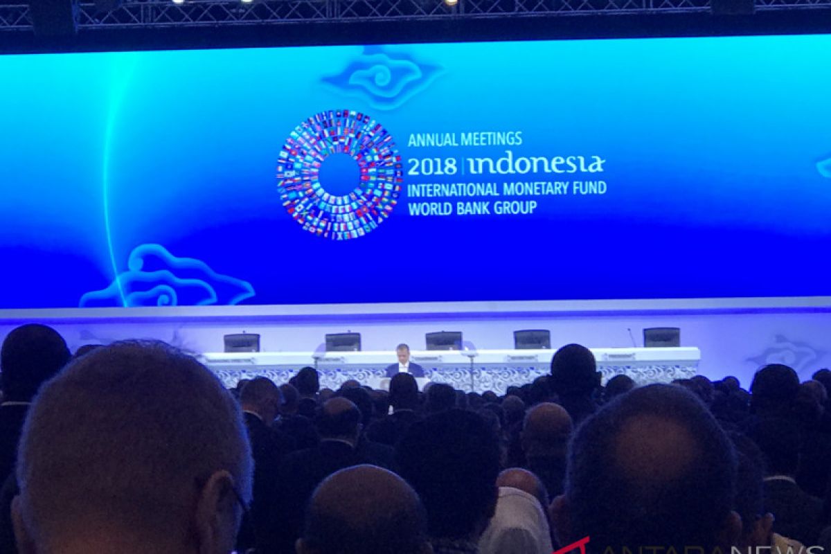 Delegasi pertemuan IMF-WB hening sejenak untuk Palu dan Lombok