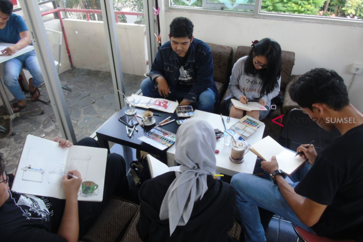 Belajar sketsa bersama Palembang Sketchers