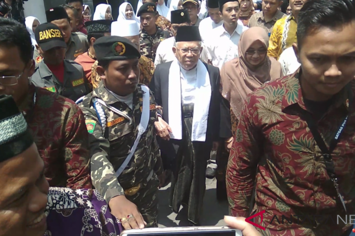 Ma'ruf Amin minta dukungan kiai NU di Yogyakarta