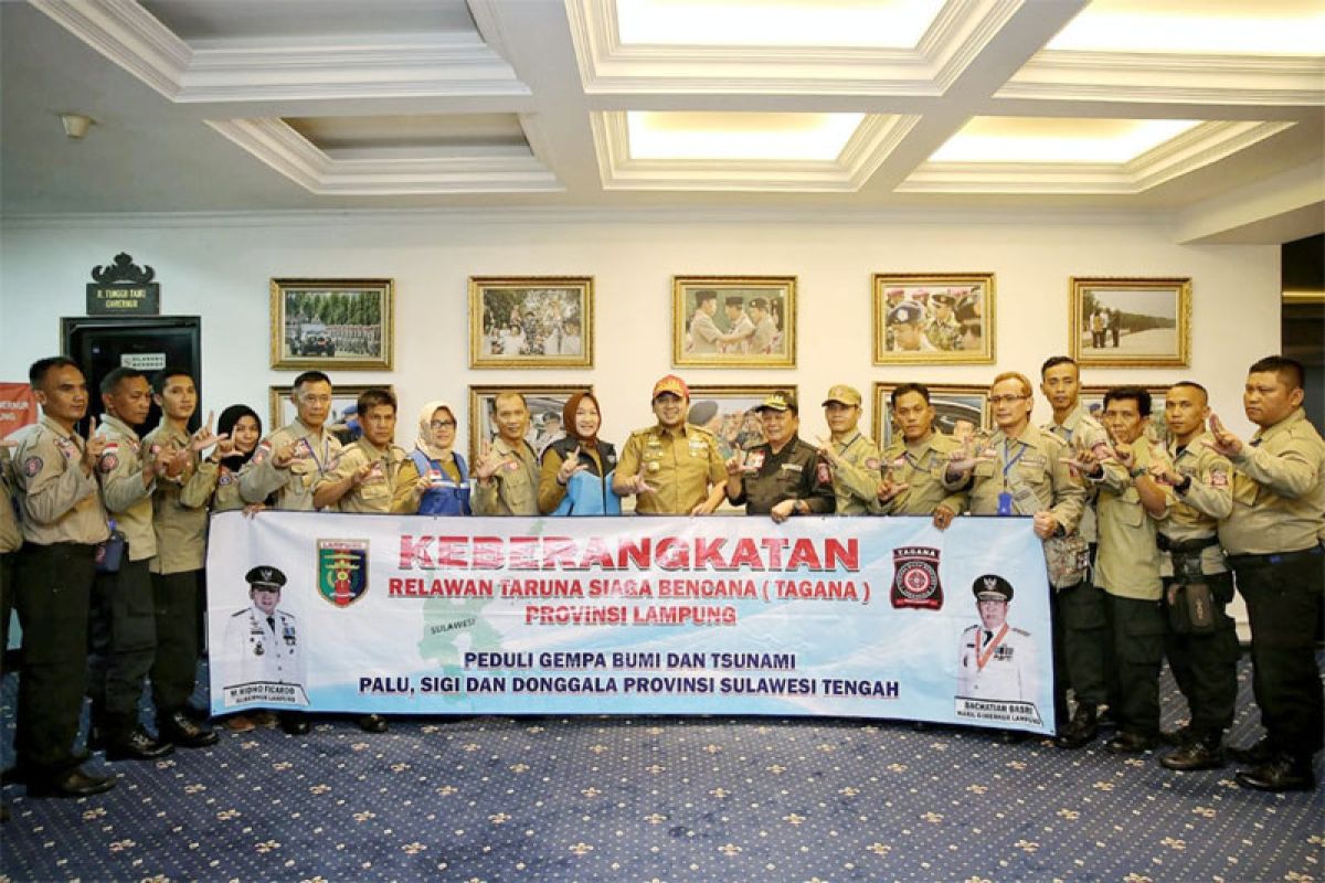 Gubernur Lampung Lepas Relawan Tagana Bantu Korban Palu-Donggala