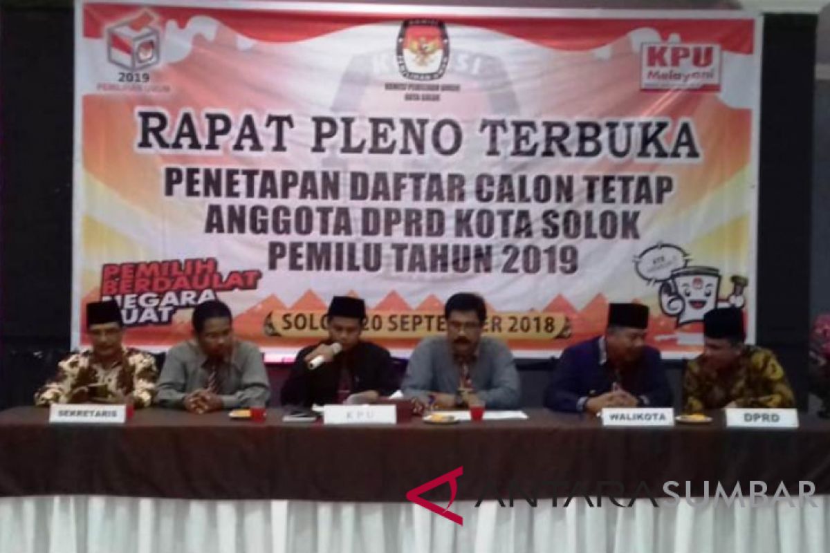 KPU Solok tetapkan 269 DCT pemilihan legislatif 2019