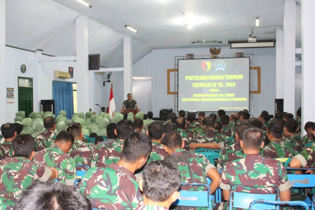 Jajaran Kodim Ponorogo Ikuti Penyuluhan Hukum-Bintal