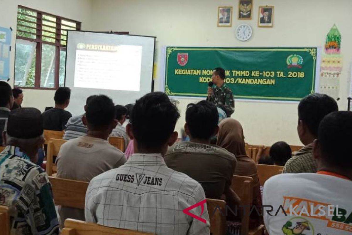 Satgas TMMD Kodim 1003 Kandangan sosialisasikan rekrutmen TNI AD