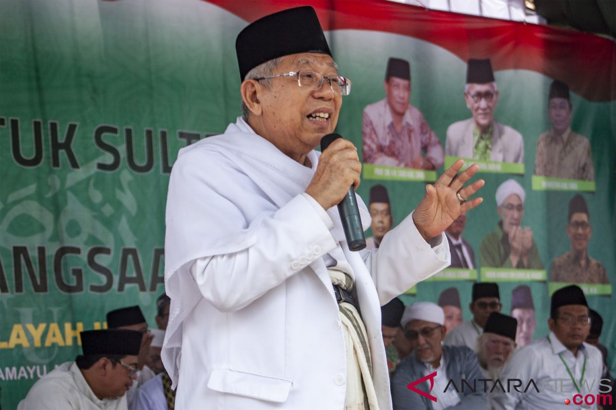 Ma'ruf Amin tekankan ke pesantren bukan berkampanye