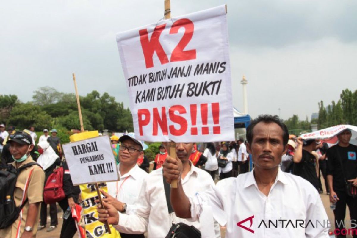 Aksi demo guru honorer K2 tuntut hal ini