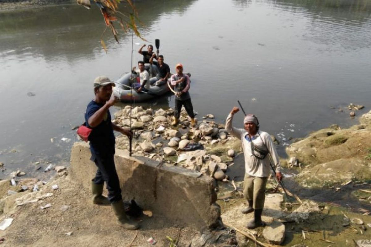 Tim gabungan Bekasi-Bogor buru buaya Sungai Cileungsi