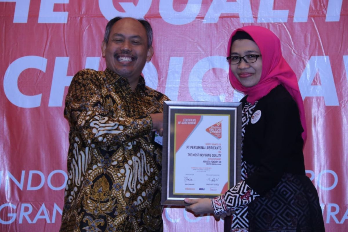 Pertamina Lubricants Raih Penghargaan The Most Inspiring Quality