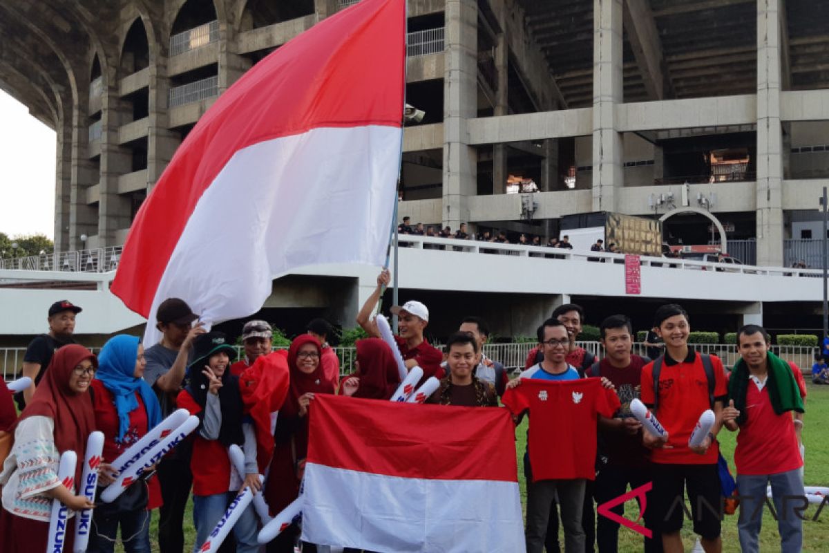 Yel-yel suporter Indonesia terdengar di Rajamangala