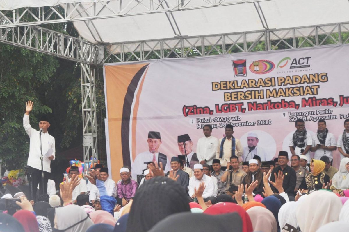 Wali kota deklarasikan Padang bersih dari maksiat