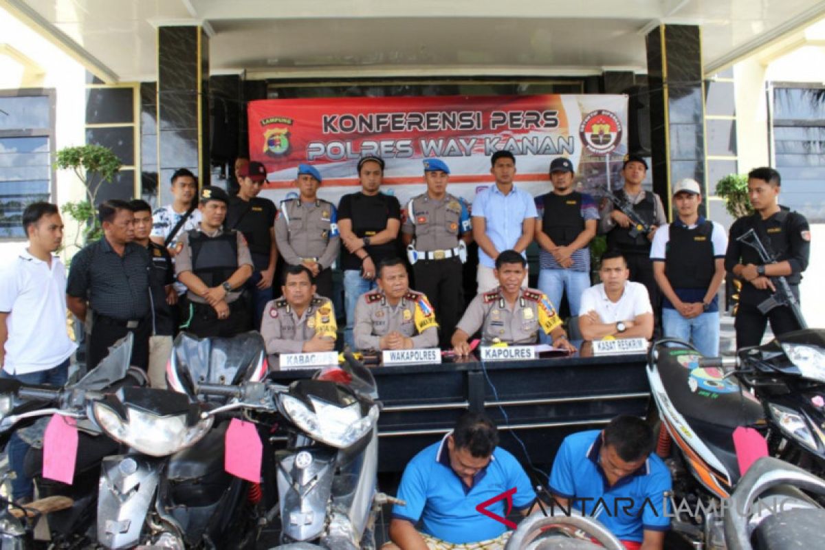 Polres Waykanan ekspose penangkapan pencurian kendaraan bermotor