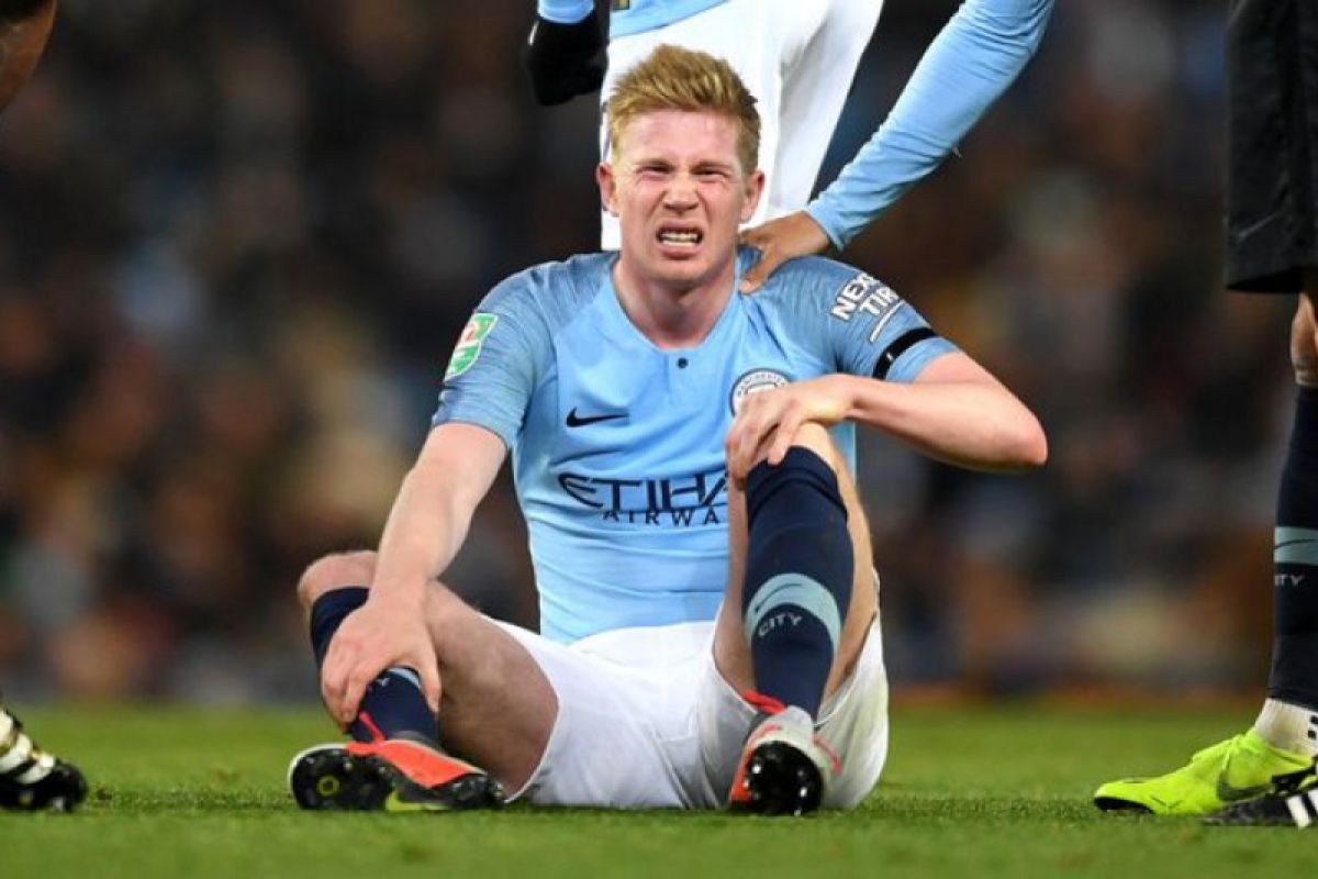 De Bruyne absen sebulan akibat cedera lutut